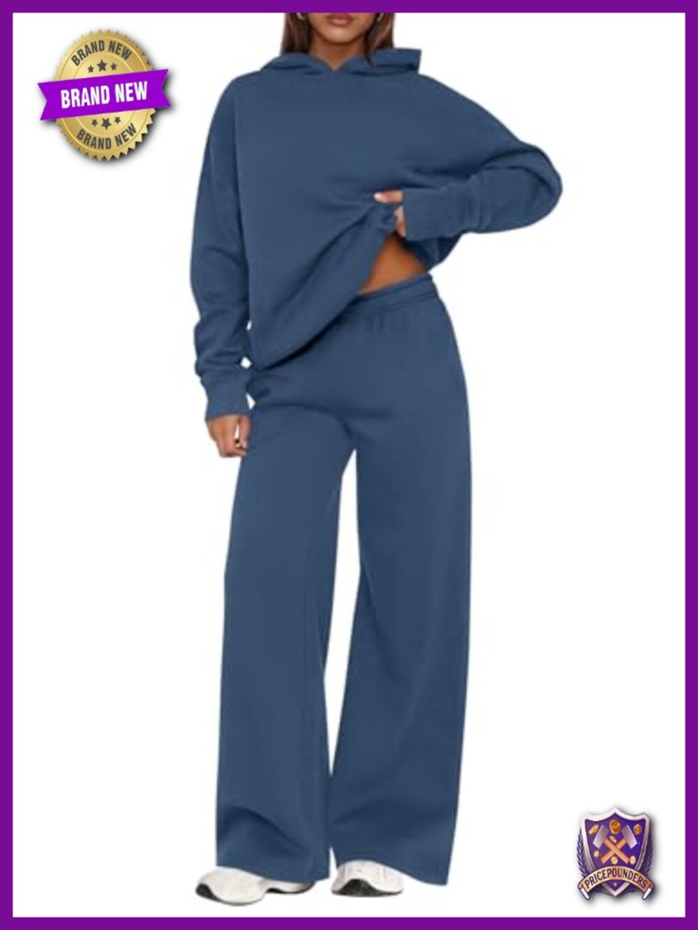 2 Piece Lounge Set Sweatsuit Long Sleeve Hoodie Wide Leg Sweatpants